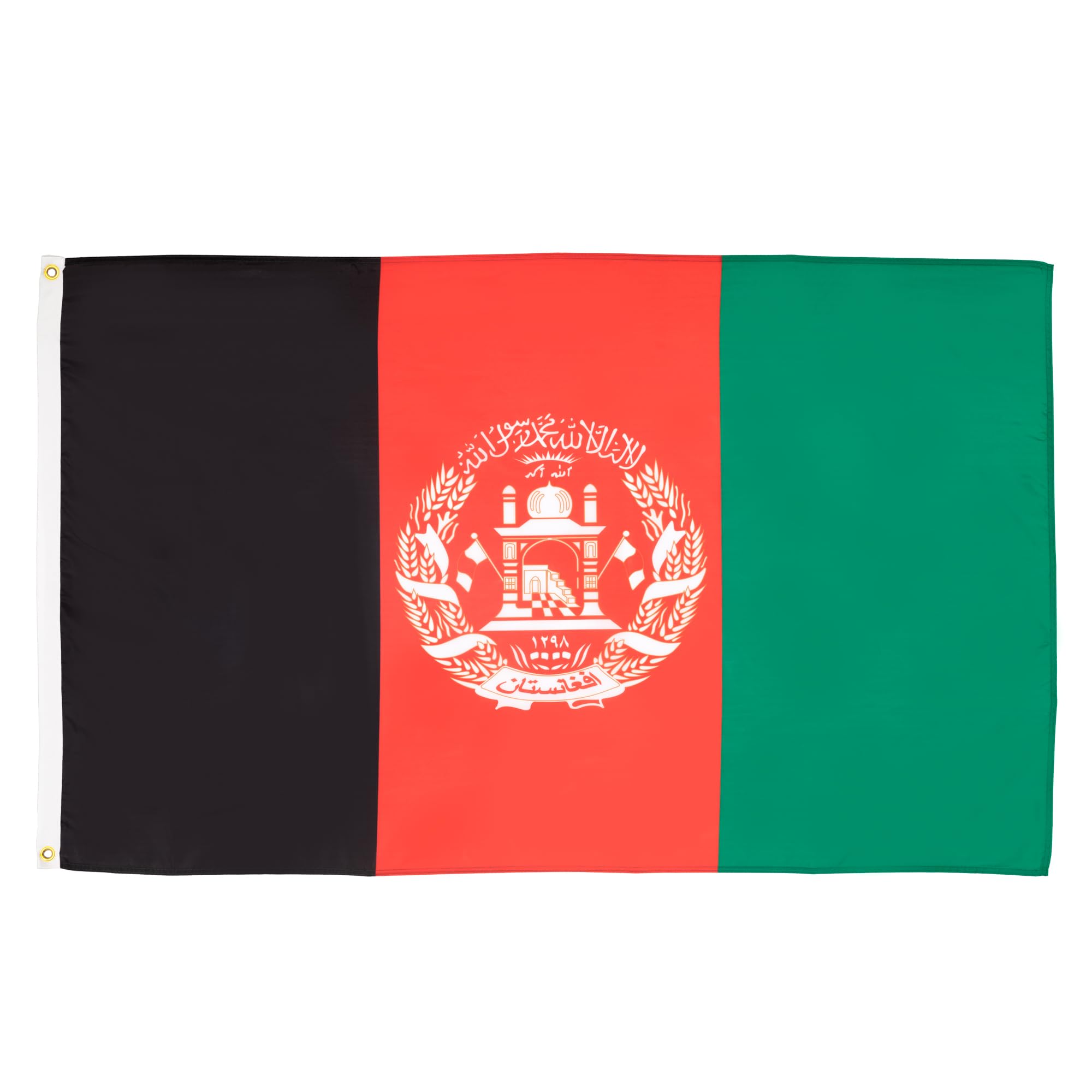 AZ FLAG - Afghanistan Flag - Large 5x8 Ft - 100D Polyester Afghan Big Banner with Two Metal Grommets - Fade Resistant - Vivid Colors - 5' x 8' Feet - 250x150 Cm