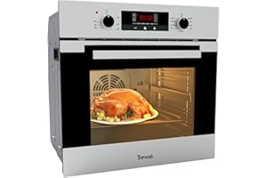 24 Inch Wall Oven, TOPWISH Electric Single Wall Ovens, 2.3 Cu.ft. Built-in Wall Oven with Convection, Touch Control, 9 Cooking Functions, Timer, Stainless Steel Ovens for Kitchen, ETL Certified