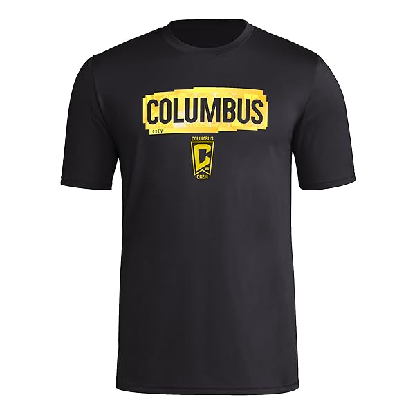 ADIDAS MEN’S SIZE CREW MLS SHORT SLEEVE T-SHIRT, BLACK COLUMBUS, LARGE TALL