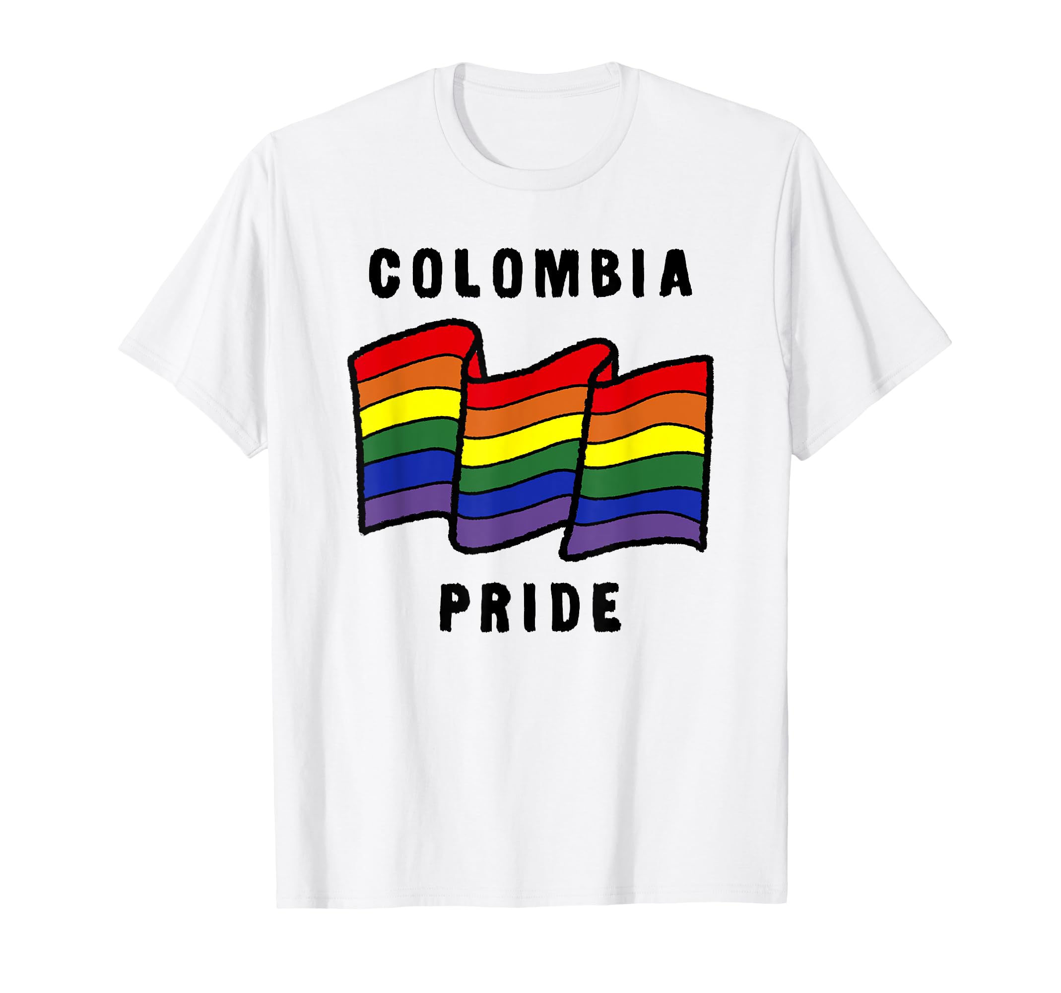 Fifth Sun Colombia Pride Sketched Flag T-Shirt