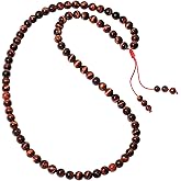 Wizock Simple Crystals and Stones Beaded Necklace Protection Balance Meditation Long Necklaces for Women and Men Amulet Jewelry