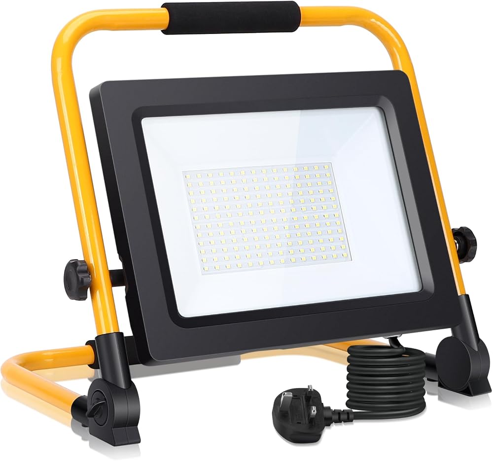 Aigostar 100W LED Work Light 8800LM 6500K Folding Portable Stand Floodlight