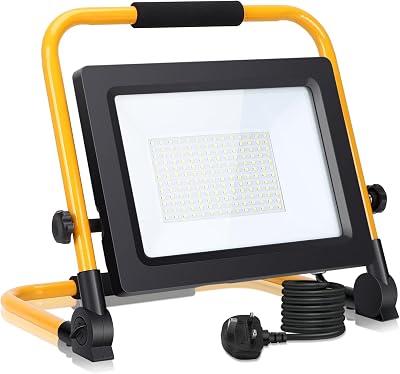 Aigostar 100W LED Work Light 8800LM 6500K Folding Portable Stand Floodlight