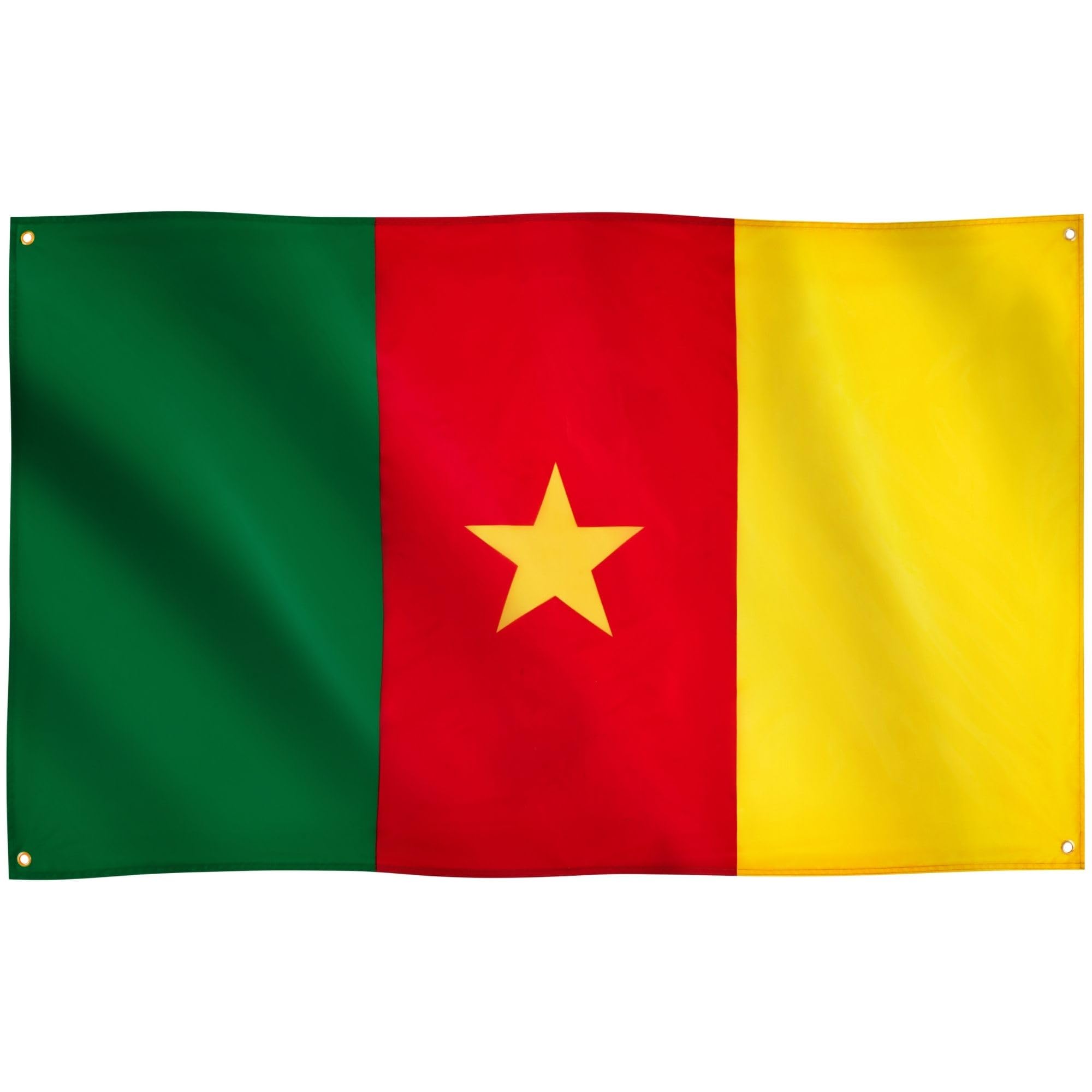 Runesol Cameroon Flag, 91x152cm, 3ft x 5ft, 4 Grommets, Eyelet In Every Corner, Tricolour, Cameroonian Flag, Premium Flags, Inside, Outside, Vivid Colours — image 1