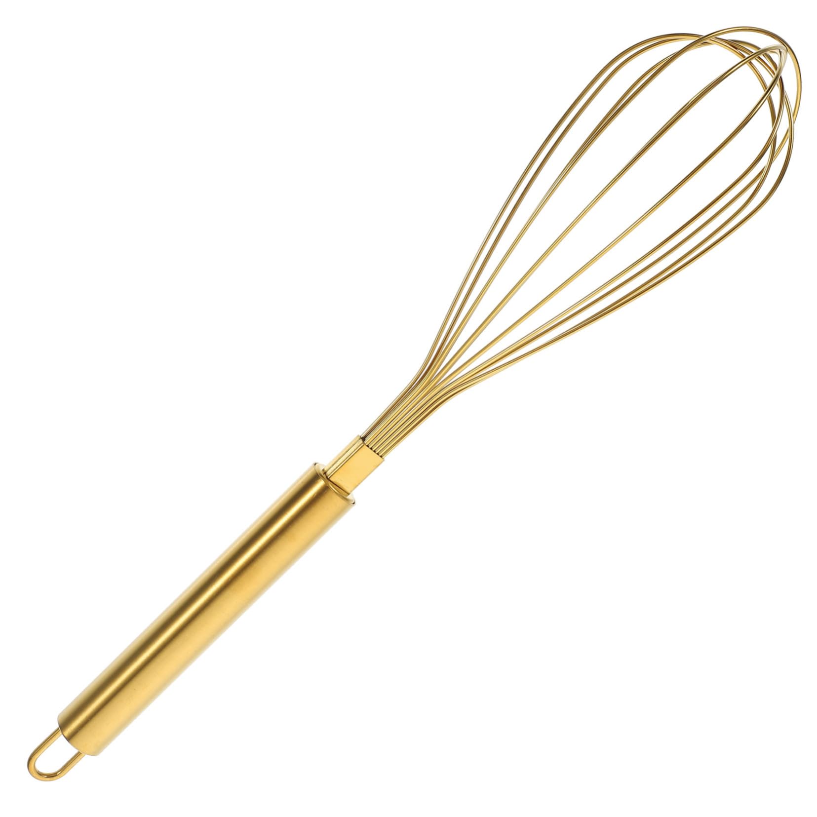 HOMSFOU Egg Whisk Hand Beater 13.00In Stainless Steel Wire Stirrer with Ergonomic Handle for Baking Salad and Kitchen Mixing Tool