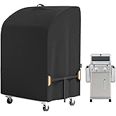 EVRBUL 32 in Small BBQ Grill Cover Waterproof 2 Burner Gas Grill Cover 420D with Windproof Straps Fit for Weber Char-Broil Nexgrill and More Grills with Collapsed Side Tables 32" W x 24" D x 43" H
