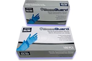 BossGuard Canada Premium Medical Grade Nitrile Gloves. Powder and Latex Free. 100 Disposable Gloves per Box
