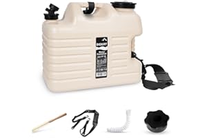 Digury 5 Gallon Water Jug, Camping Water Container BPA Free Water Storage with Spigot No Leakage Portable Emergency Water Tank for Outdoor Hiking Camping Picnic Supplies Beige