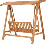 vidaXL Teak Wood Swing Bench Outdoor Garden Patio Furniture Durable view 8