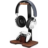 CUIWHRL Controller Stand Wood Headphone Stand for Desk Gaming Desk Accessories Controller Holder for Gaming Equipment Headset Holder