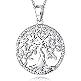 AGVANA 925 Sterling Silver Tree of Life Pendant Necklace for Women Delicate Jewelry Family Tree Necklace Anniversary Birthday Gifts for Women Wife Mom Grandma with Velvet Bag