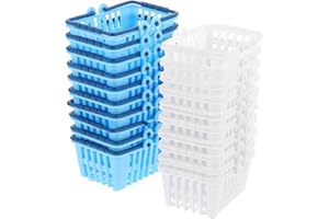 SUPVOX 20Pcs Mini Shopping Basket Cute Desktop Supermarket Hand Baskets for Playtime and Education for