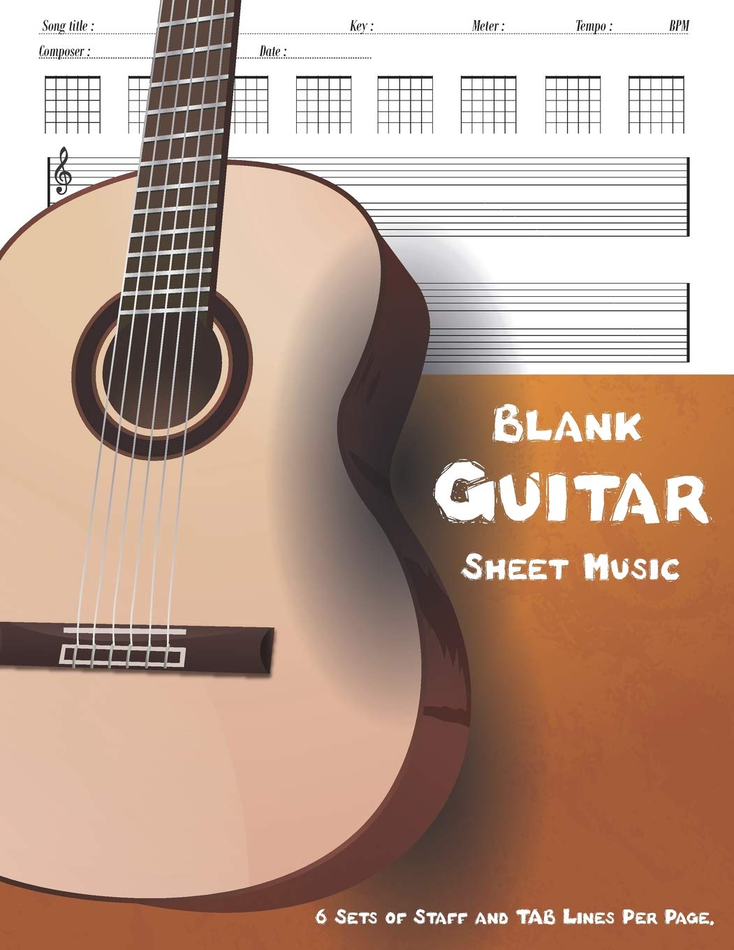 Blank Guitar Sheet Music: Manuscript Notebook Music Paper with Staff, TAB Lines and Chord Boxes