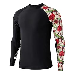ADOREISM Men's Rash Guard Long Sleeves Splice UPF