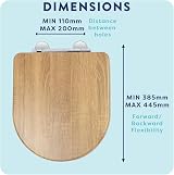 Croydex Levico Flexi-Fix D Shape Toilet Seat Soft Close Teak view 9