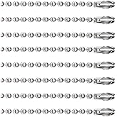 CleverDelights 3.2mm Ball Chain Necklaces - 24 Inch Length - Craft Jewelry Strong Iron Chains