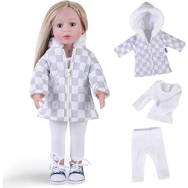 Vêtements Pyjama 3 Pièces Pour Poupée 17 Cm - Ensemble Satin Fleuri Avec Masque De Nuit, Idéal Collection Et Déco
