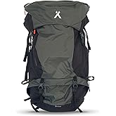 Bear Grylls 65L + 5L Hiking Hydration Backpack, Perfect For Backpacking, Large Pack With Separated Bottom Compartment, Camping, Mountain Biking, Skiing, Snowboarding, For Men and Women - Black
