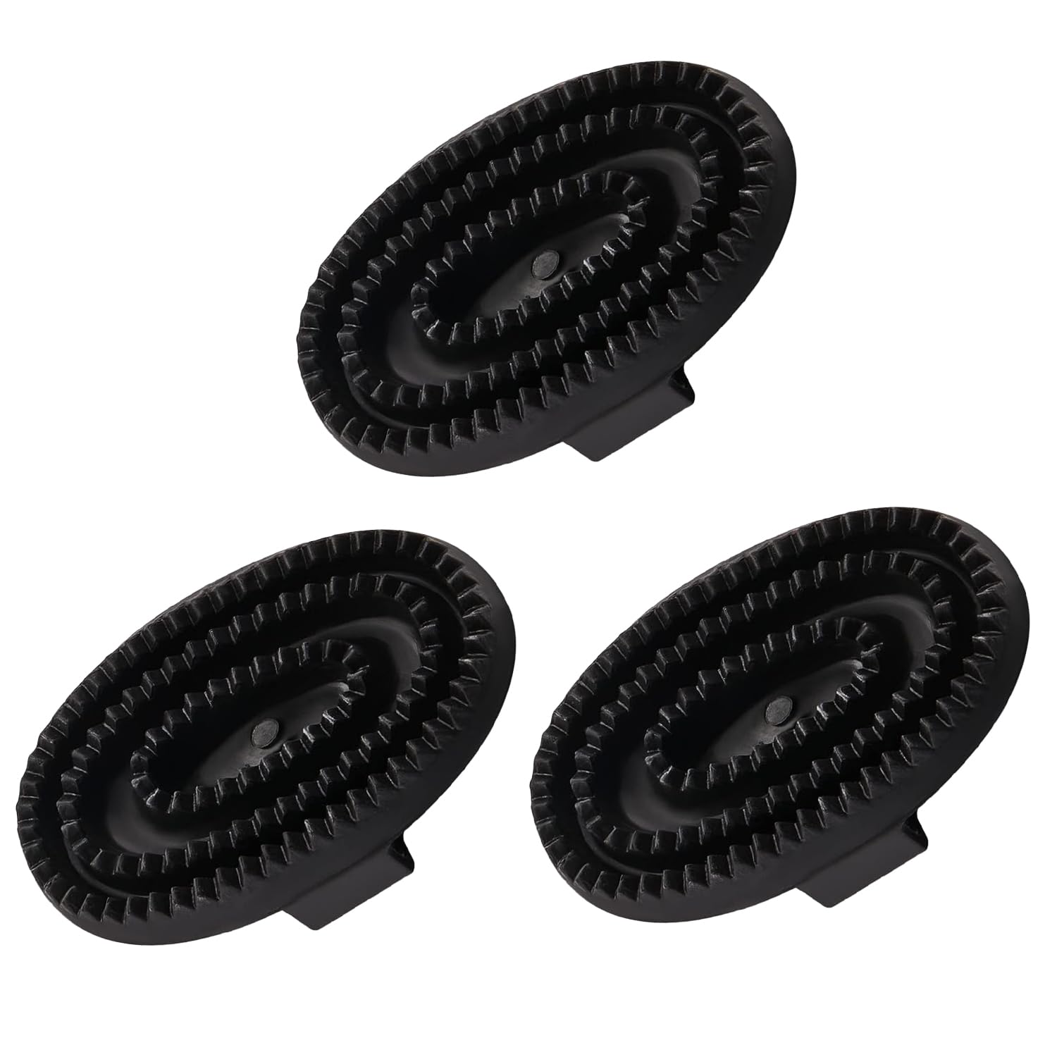 HAICN 3Pieces Horse Rubber Curry Comb Grooming Brush with Loop Handle Rubber Hair Remover Comb for Shedding Horse Supplies(Random Colors)