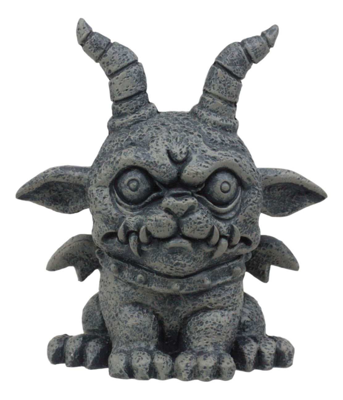 Ebros Gothic Horned Bulldog Gargoyle Agamon Figurine Small Mythical Fantasy Decor Statue 3.75" Tall As Talisman of Protection Fairy Garden Accessory DIY Renaissance Or Medieval Collectible