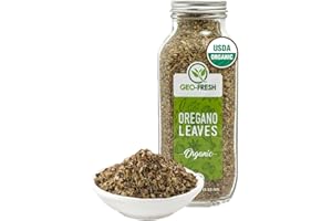 Geo-Fresh Organic Oregano, 2.12 oz (60g) | Seasoning | Best on Pizza, Pasta, Soup, Chicken & many more | Non-GMO, Kosher, 100% Organic, Gluten Free, USDA Certified