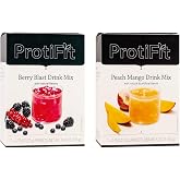 PROTIFIT - High Protein Berry Blast &amp; Peach Mango Fruit Drink 2 Pack, 15g Protein, Low Calorie, Sugar Free, Ideal Protein Compatible, 7 Servings Per Box, (2 Pack)