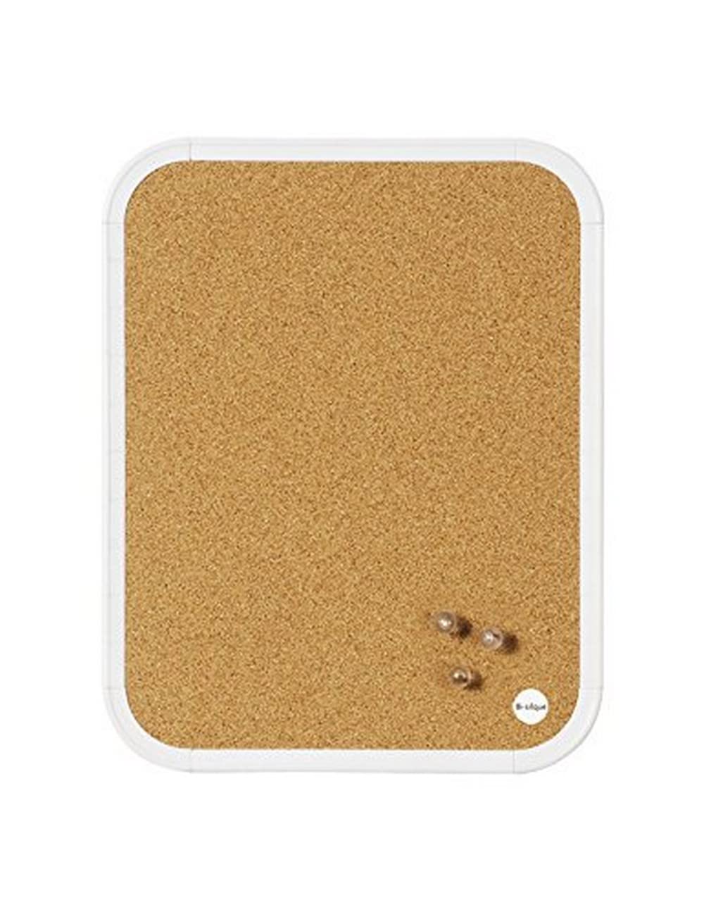 Bi-Silque CLK0 10101 EASY Cork Board Plastic Frame – 216 x 279 mm – White Frame