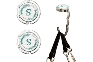 NZNDB 2pcs Foldable Purse Hook for Table, Folding Handbag Hanger, Personalized Letters Collection Desk Purse Holder for Women Bag (S)