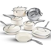 Gotham Steel 12 Pc Ceramic Pots and Pans Set Non Stick Cookware Set, Kitchen Cookware Sets, Non Toxic Ceramic Cookware Sets, 