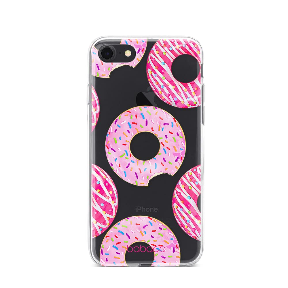 Babaco ERT GROUP mobile phone case for Apple Iphone 7/8/ SE 2/ SE 3 original and officially Licensed pattern Donut 002 optimally adapted to the shape of the mobile phone, partially transparent