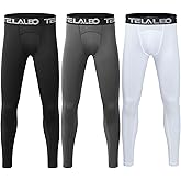 TELALEO 1/2/3/4 Pack Boys' Youth Compression Leggings Pants Tights Athletic Base Layer for Running Hockey Basketball