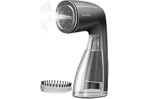 HiLIFE Steamer for Clothes, 1100W Clothes Steamer with Large 300ml Tank, Handheld Clothing Steamer, Fabric Wrinkle Remover, Portable & Compact Travel Size Garment Steamer ONLY FOR 120V (Grey)