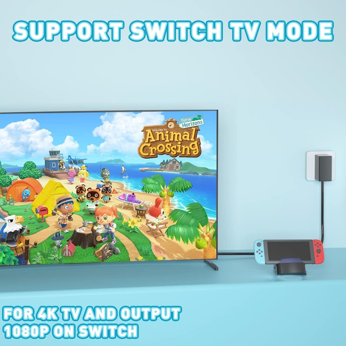 Switch TV Docking Station for Nintendo Switch/OLED, Portable Switch TV Dock Support 1080P HDMI Adapter, Replacement Switch OLED Dock with USB 3.0 Port Travel Dock