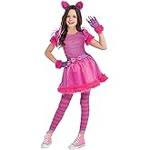 Wizland Cheshire Cat Costume for Girls.Halloween,Dress Up Party and Roleplay Cosplay.