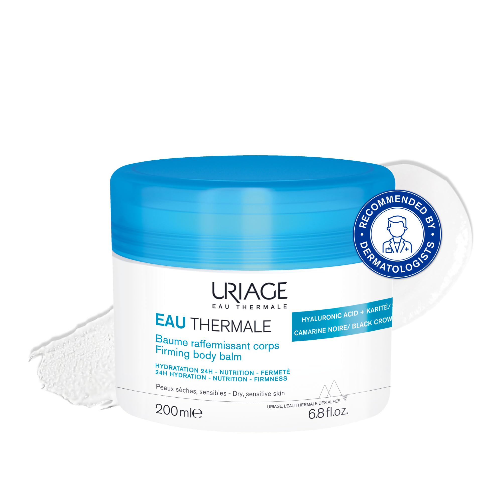 Uriage Eau Thermale Unctuous Body Balm 200ml - Dry & Sensitive Skin - Nourishing and Firming - Provides 24h Hydration - Lightweight Texture, Absorbs Quickly