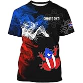 BJQ Men's Puerto Rico Flag T-Shirt 3D Frog Print Short Sleeve Shirt Novelty Casual Round Neck Top Unisex