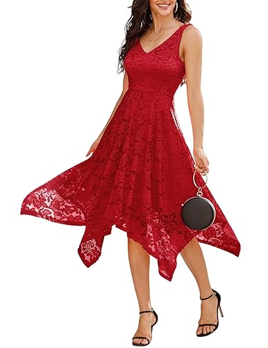 Meetjen Women Formal Wedding Party Dresses A-Line Evening Bridal Shower  Midi Spring Graduation Dress 2026 Red S in Dubai - UAE | Whizz Wedding  Dresses