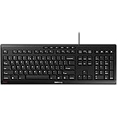 Cherry Stream Keyboard Wired USB SX Scissors Mechanism QWERTY Whisper-Quiet Silent Keystroke for Home Office, Work or Persona