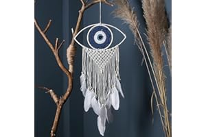 EasyBravo Large Boho Dream Catcher Evil Eye Dream Catcher Macrame Wall Hanging for Vintage Wedding Home Decorations 13in Wide 28.5in Long
