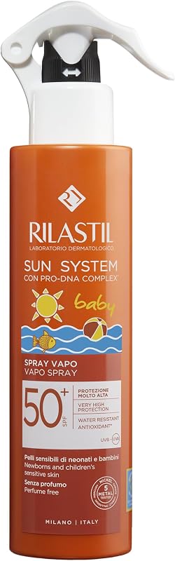 Sun System Spray Baby, Vapo, Emulsione Corpo, Texture Leggera, per Pelli Sensibili di Neonati e Bambini SPF 50+ Protezione Molto Alta, Confezione da 200ml