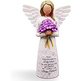 AUKEST Retirement Gift for Woman - Retirement Gifts for Women, Retirement Party Decorations, Going Away Party Decorations, Retired Gifts for Women Coworkers - 5.1” Angel Figurine (Purple)