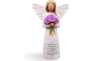 AUKEST Retirement Gift for Woman - Retirement Gifts for Women, Happy Retirement Decorations, Retired Gifts for Women Coworkers Friends, Baptism Gifts for Girl - 5.1” Angel Figurine (Purple)