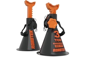 ROADTEK Jack Stands, 3 Ton (6,000 lbs) Heavy Duty Car Jack Stands with Integrated Steel Base and Double Locking, 11-1/4 to 16-9/16 inch Adjustable Height, for SUV, Truck, and Car, 1 Pair