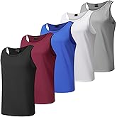 TRUPPALAND Men's Tank Tops 5 Pack, Quick Dry Moisture-Wicking Undershirts Sleeveless Gym Shirts for Workout Running