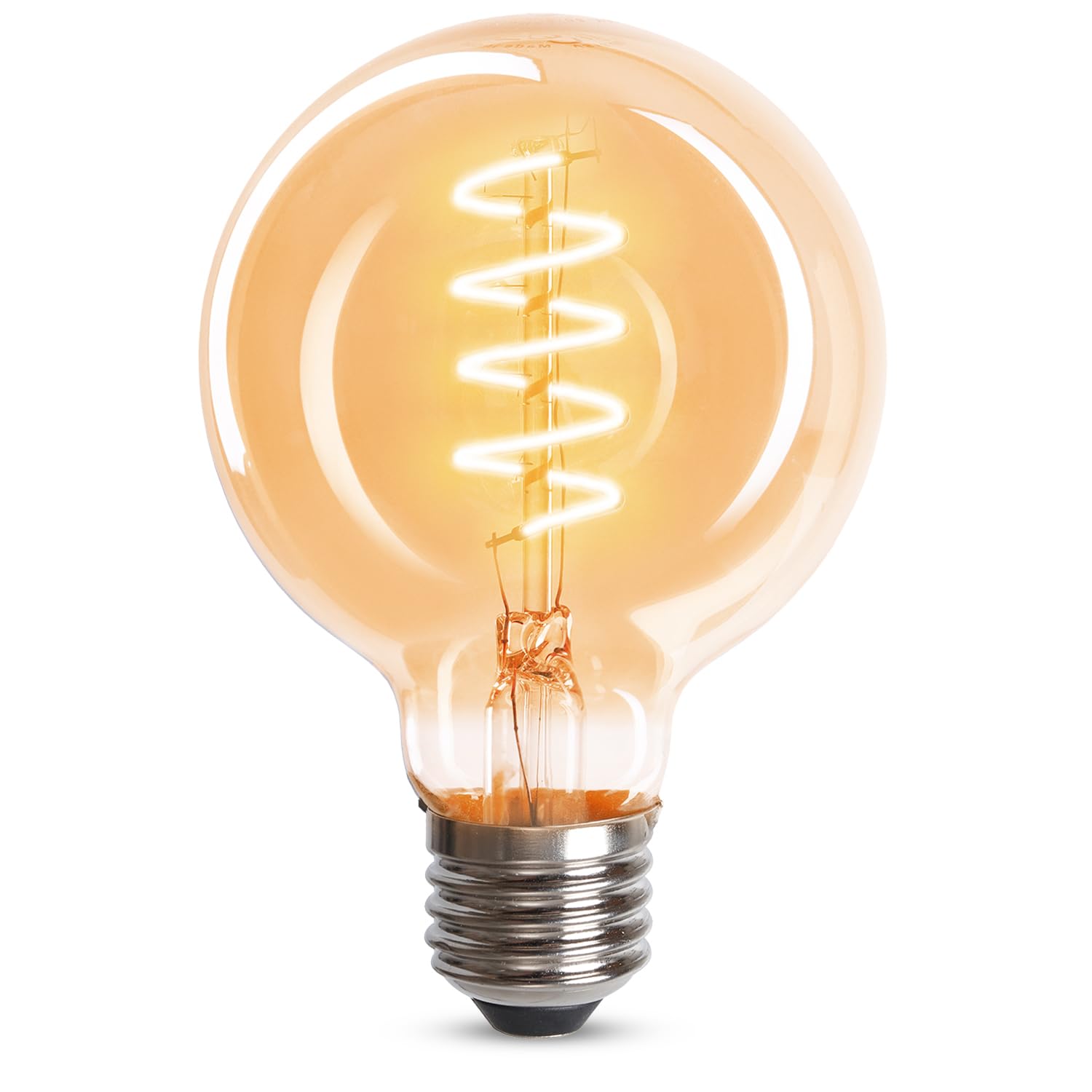 Photo 1 of CROWN LED E27 Vintage Light Bulbs - Warm White Glass Edison Screw Bulb - E-Class Energy Efficient Equivalent to 38W - Retro Decorative Lighting for Home and Interior Spaces, 5.6”x2.5”x2.6”