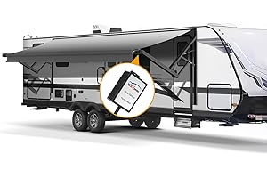 RVeaves Black Intelligent RV Power Awning Frame and Fabric Assemblies Full Set for RV,5th Wheel,Travel Trailers,Motorhome RV Trailer Awning for Home or Camper (21Feet, Grey Fade)