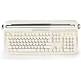 YUNZII ACTTO B503 Wireless Typewriter Keyboard, Retro Bluetooth Aesthetic Keyboard with Integrated Stand for Multi-Device (B503, Ivory Butter)