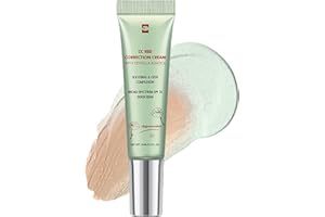wwaiwenl Color Correcting CC Cream with SPF 25, Coverage Lightweight Foundation, Invisible Pores,Rich In Centella Asiatic,Hydrating Serum,Refine Skin Texture, Avoid Sun Damage (Green, Green)
