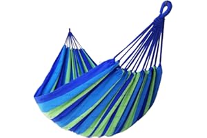 GOCAN Brazilian Double Hammock 2 Person Extra Large Canvas 250x160cm Total Length 350cm Load 500lb Cotton Hammock for Garden Outdoor and Indoor
