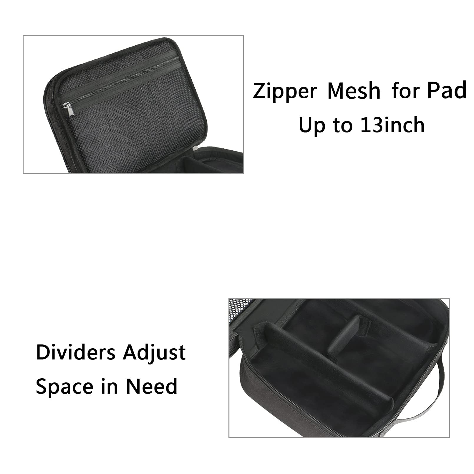 MATEIN Cable Organizer Bag, Large Travel Storage Bag Sturdy Tool Case with Handle for Phone Cord Electronics Accessories, Carrying Case for Tablet (Up to 12.9inch), Powerbank, Hard Drive, Black